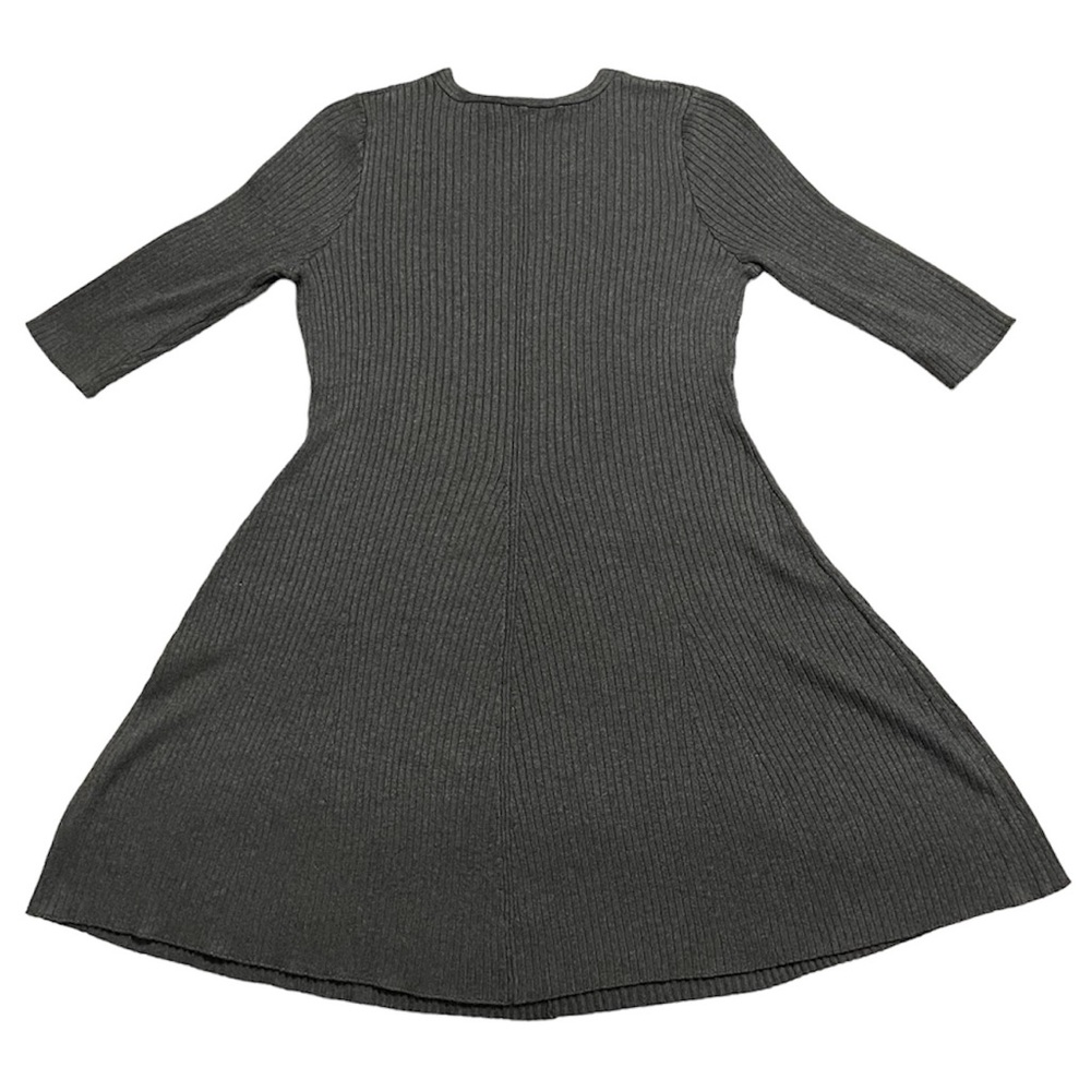 LANE BRYANT Solid Gray Ribbed Knit Casual Sweater Dress Size 14 / 16 - Picture 8 of 9